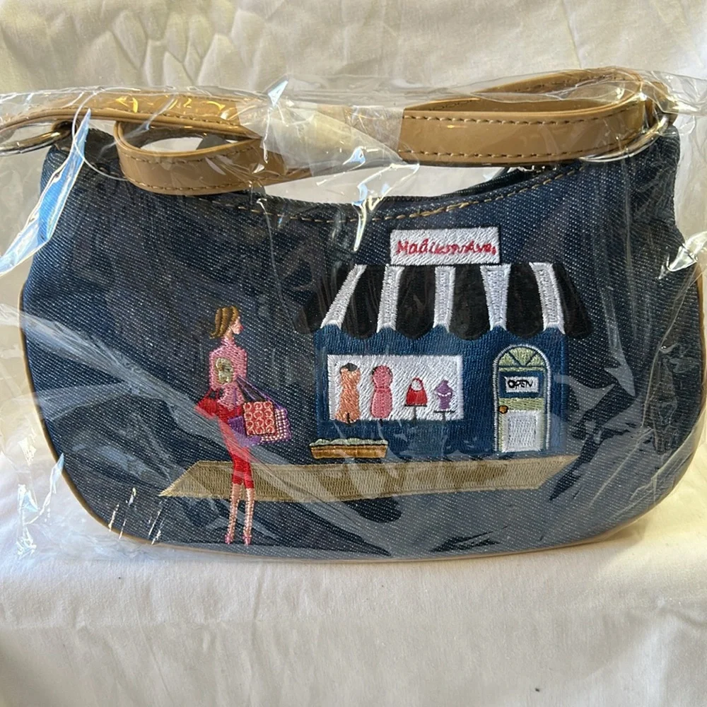 Embroidery Denim Novelty Bag  NWT